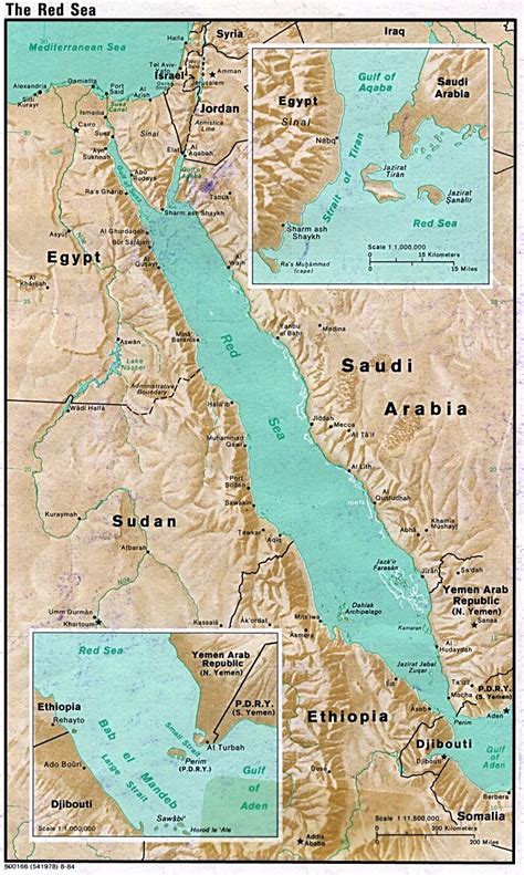 red sea on a map