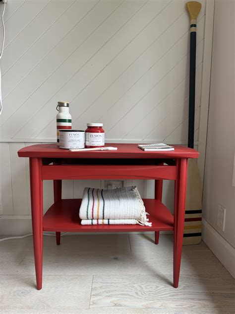 Red Side Table Painted