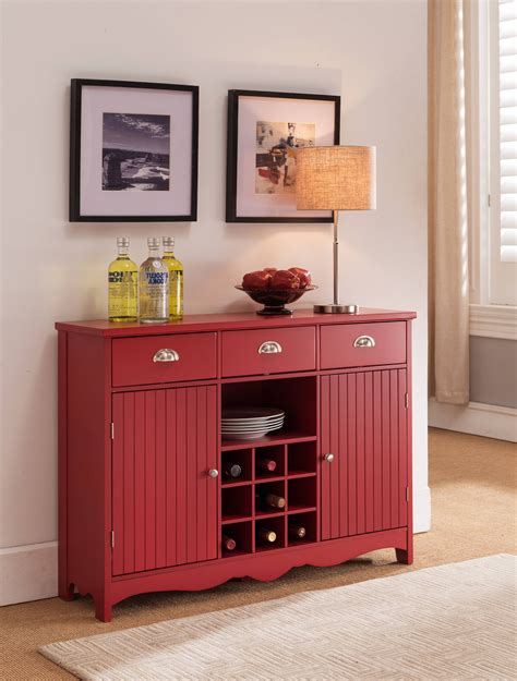Red Sideboard Wine Rack