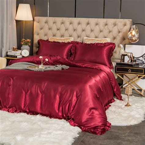 Red Silk King Size Bedding