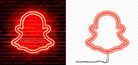 Red Snapchat Logo Neon