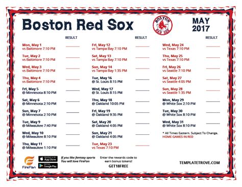red sox schedule 2017