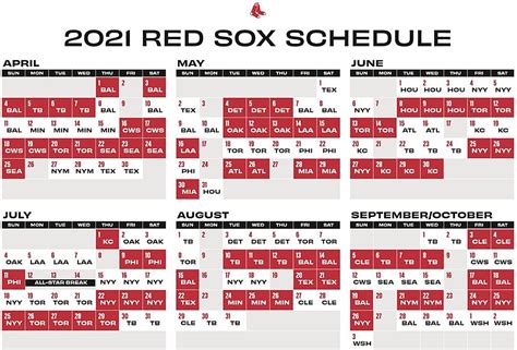 red sox schedule for 2021
