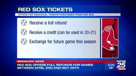 red sox ticket refund