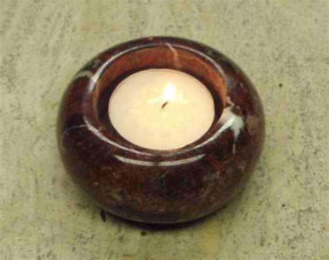 Red Stone Candle Holders