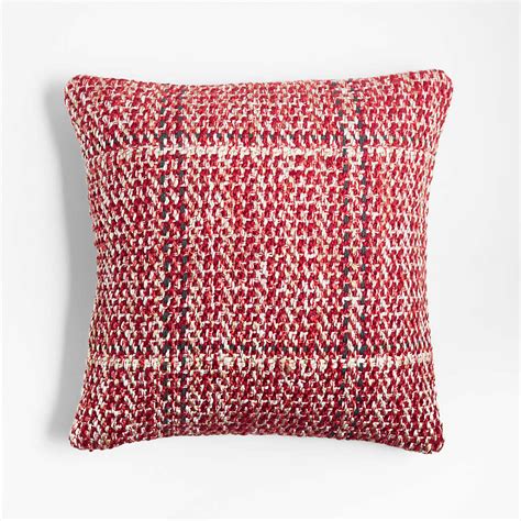 Red Textured Throw Pillow