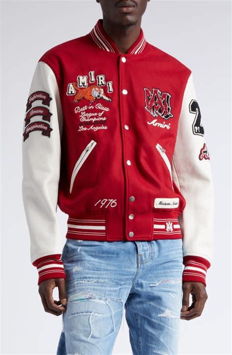 red varsity jacket men's