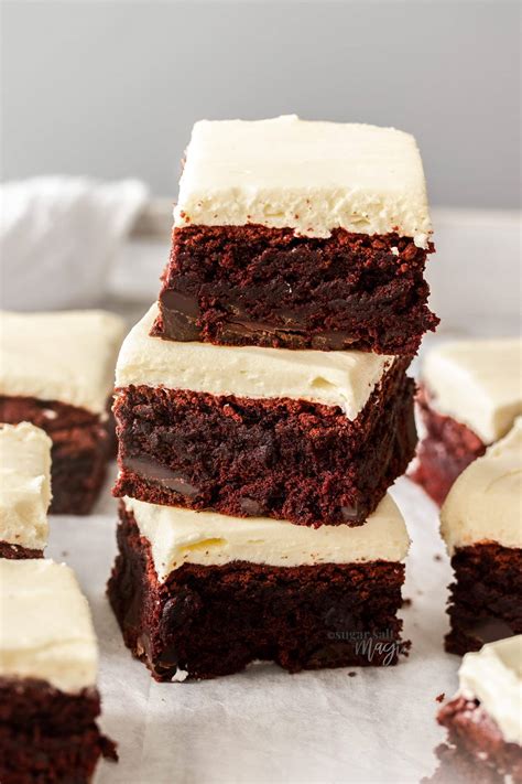 red velvet brownies with cream cheese icing