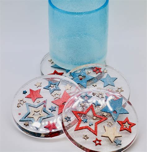 red white and blue coasters