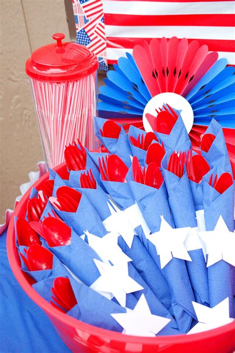 Red, white, and blue decorations