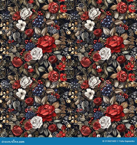 Red White Rose Pattern