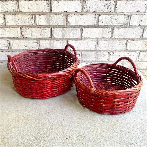 Red Wicker Baskets Cheap