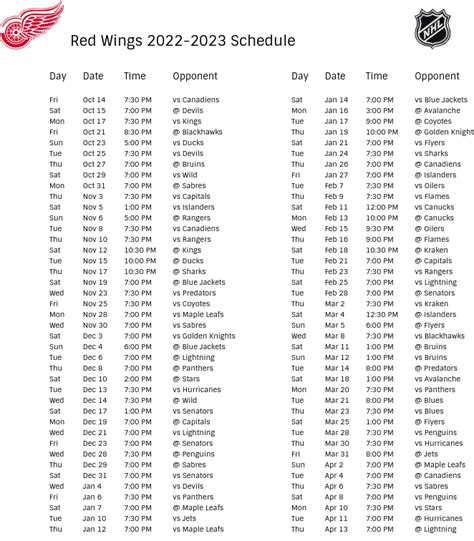 red wing hockey schedule tv channel