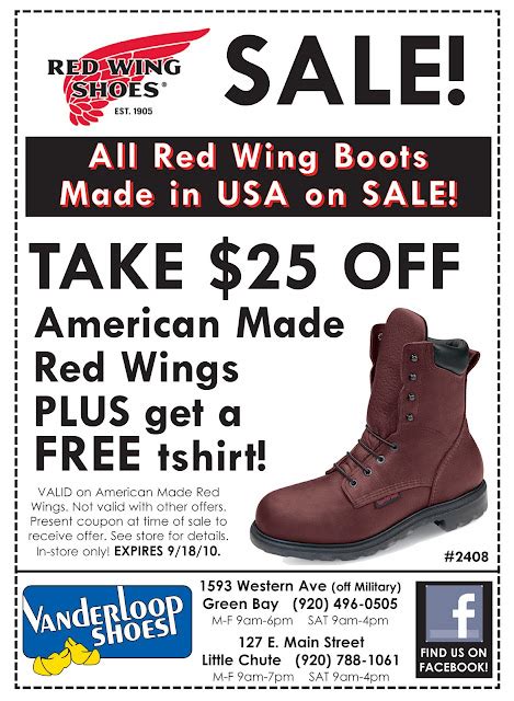 red wings boots printable coupons