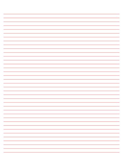 Red-Lined Paper Template