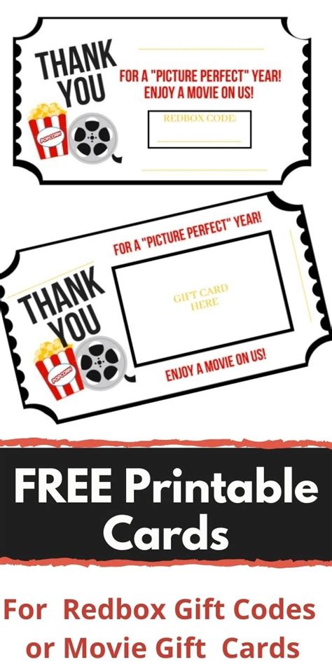 Redbox Gift Card Printables
