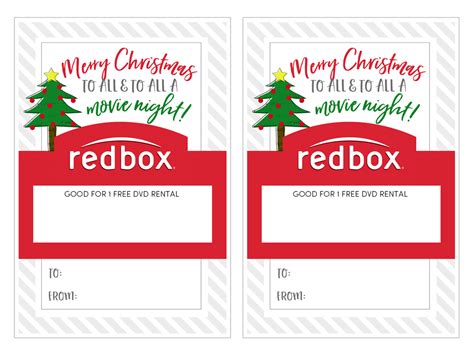Redbox Gift Tag Printable