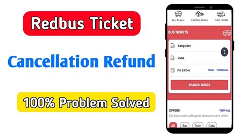 redbus cancel ticket refund
