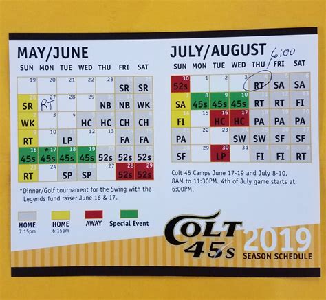 redding colt 45s schedule