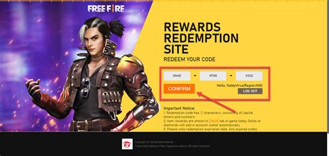 redeem code free fire