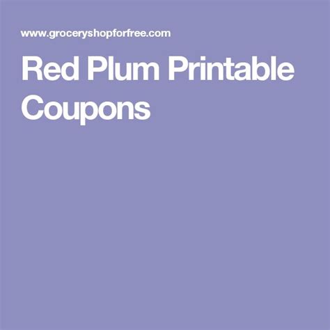 Redf Plum Printable Coupons Faq