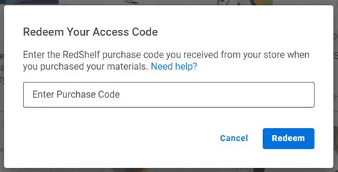 redshelf redeem access code