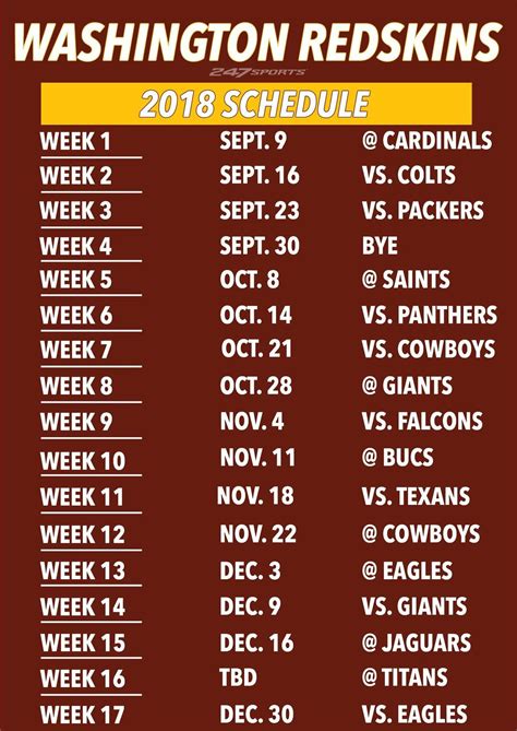 redskins game on tv schedule