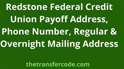 redstone federal credit union payment address