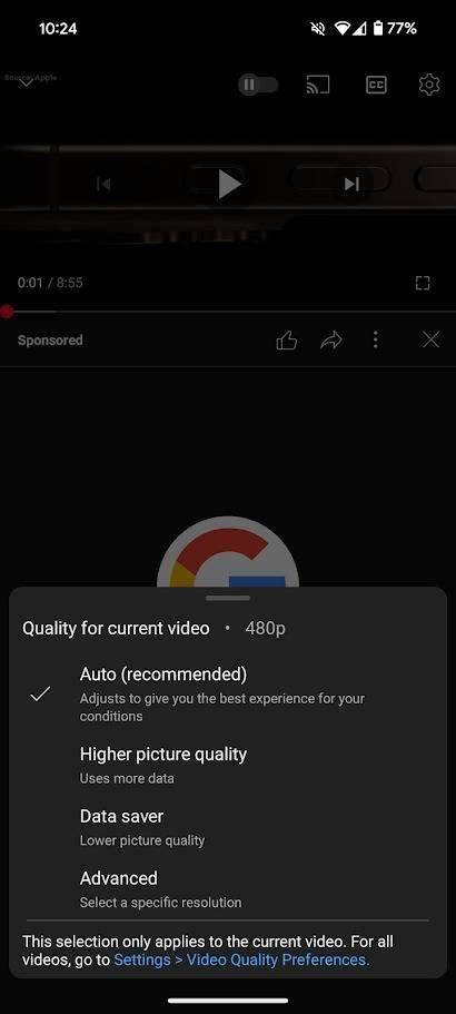 Reduce video quality settings to fix buffering