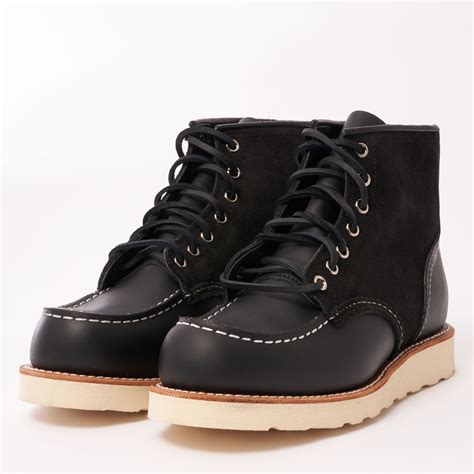 redwing moc toe boots black leather
