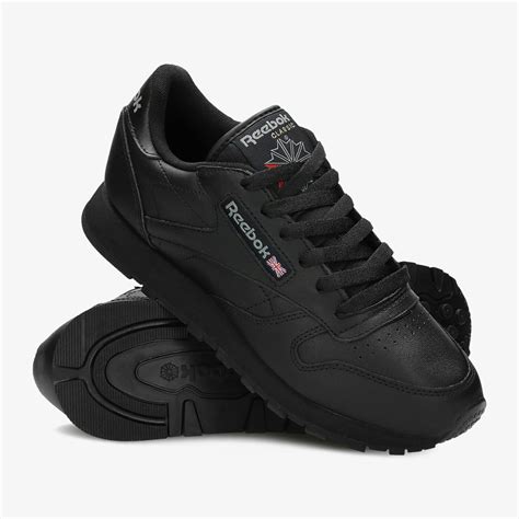 Reebok CL LTHR Shoes 49804 Intense Black/Gum Basketball Shoes