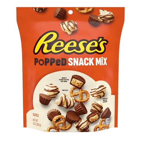 (2 Pack) Reese's, Popped Snack Mix, 8 Oz