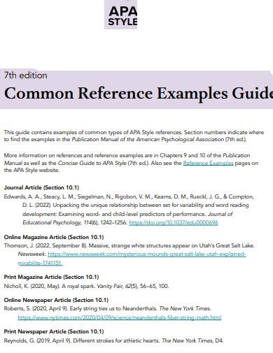reference apa format example 7th edition