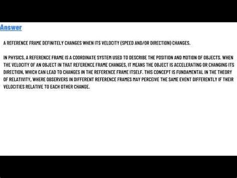 reference frame definitely changes when also changes