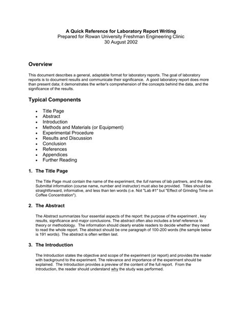 Reference Laboratory Example