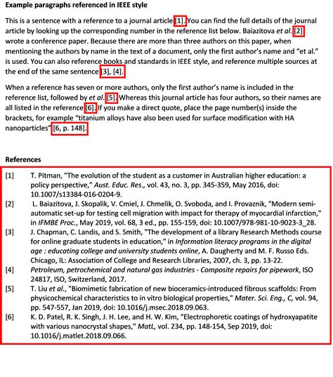 references in text examples