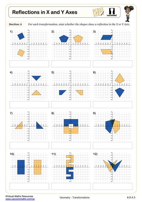 Reflections Worksheet Math