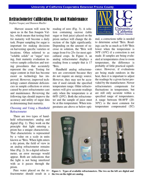 Refractometer Maintenance