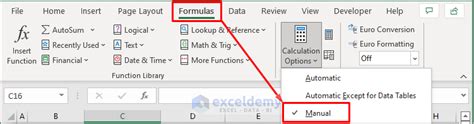 Refresh Excel Formulas Automatically