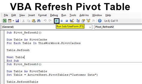 Refresh Table In Excel Vba