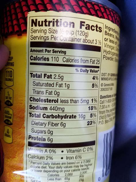 Refried Beans Can Ingredients