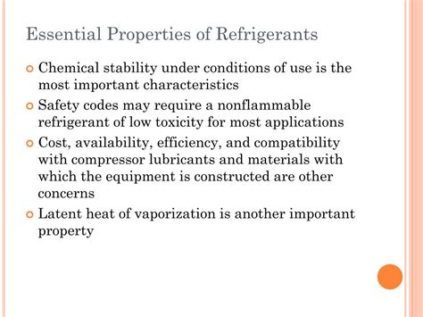 Refrigerants Properties