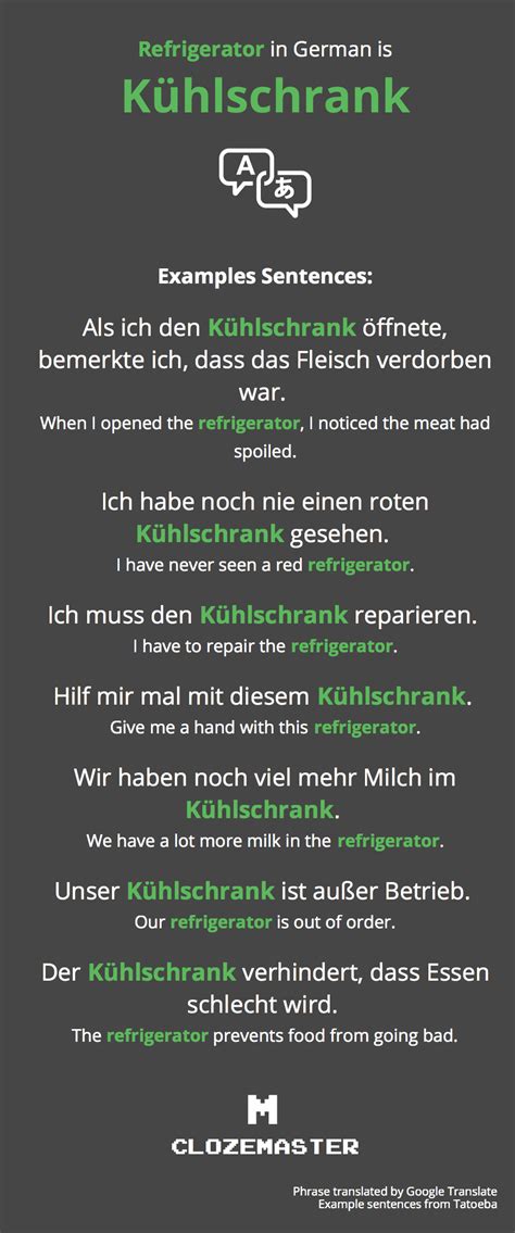 Refrigerator In German Language
