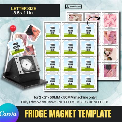 Refrigerator Magnet Printable Button