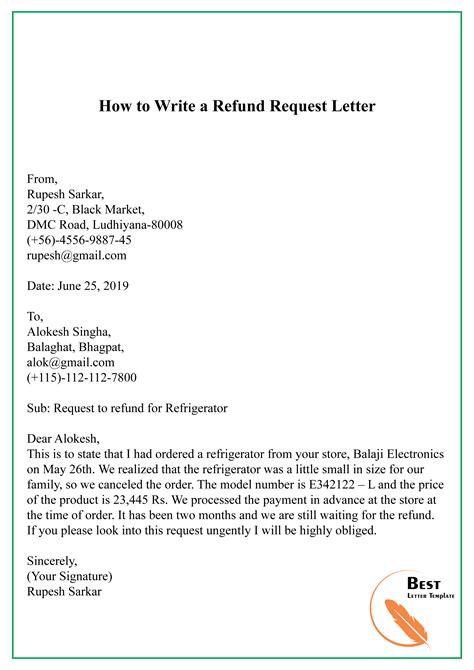 ? Refund letter sample. Writing a Request Refund Letter. 20190221