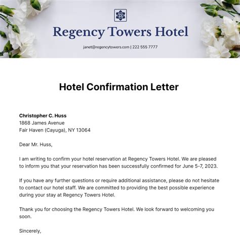 Regency Hotel Email
