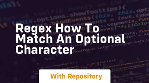 regex optional character