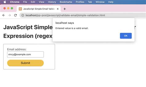 regex to check valid email javascript