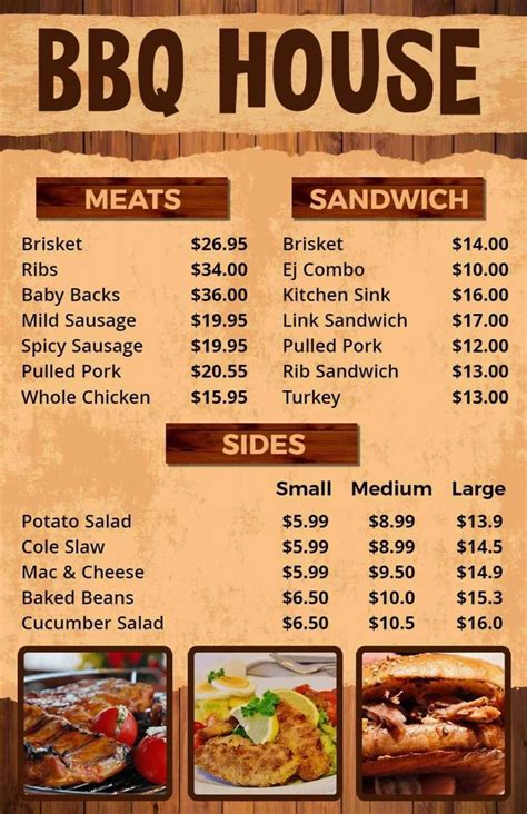 Reggis Bbq Printable Menu