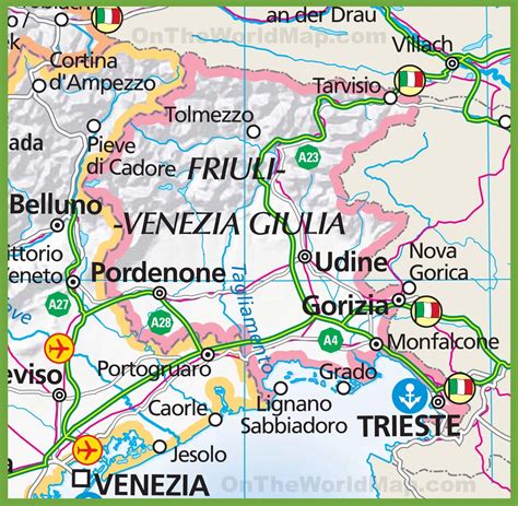 regione friuli venezia giulia cartina